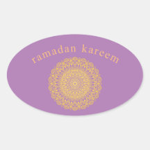 autocollant de ramadan kareem ornemental violet or