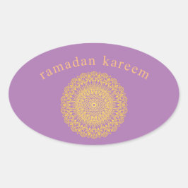 autocollant de ramadan kareem ornemental violet or