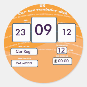 Autocollant de rappel de taxe automobile britanniq