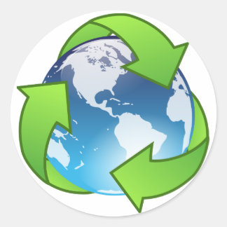 Autocollant de recyclage de jour des terres