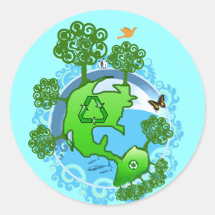 Autocollant de recyclage pour la Journée de la Ter