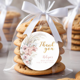 Autocollant de remerciement Baby Shower Boho Pampa