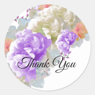Autocollant de remerciement Bouquet Floral d'Abric