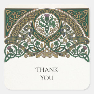Autocollant de remerciement de mariage Celtic This