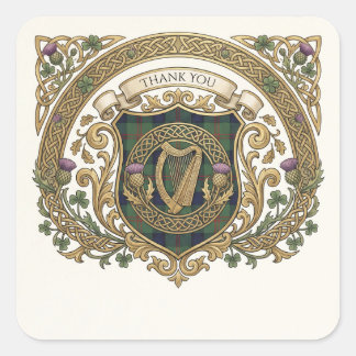 Autocollant de remerciement de mariage monogramme