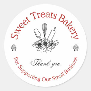 Autocollant de remerciement de Sweet Treats Bakery
