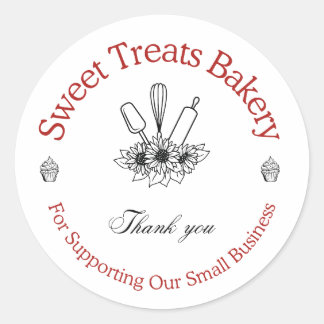 Autocollant de remerciement de Sweet Treats Bakery