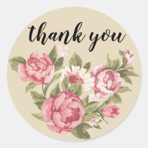 autocollant de remerciement floral - personnalisez