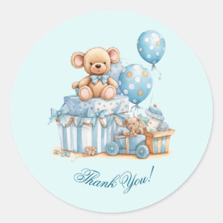 Autocollant de remerciement pour Baby Shower Ours 