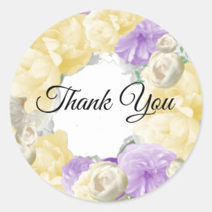 Autocollant de remerciement pour bouquet floral mi