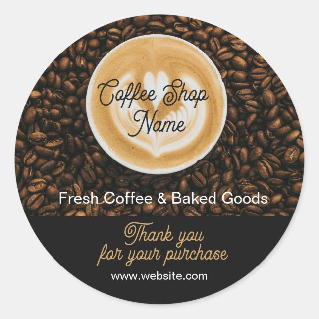 Autocollant de remerciement pour café | Merci Café (Devant)