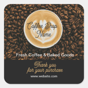 Autocollant de remerciement pour café   Merci Café