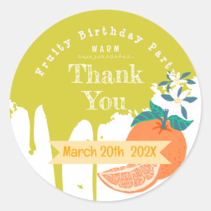 Autocollant de remerciement vert pour anniversaire