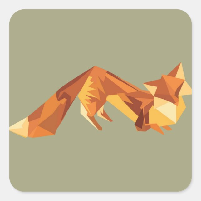 Autocollant de renard d'Origami (Devant)