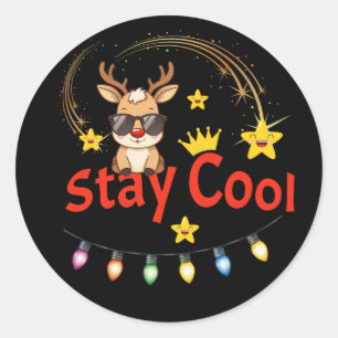 Autocollant de renne de Noël Stay Cool