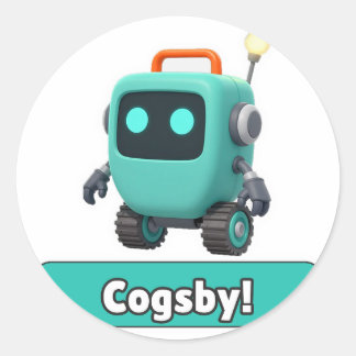 Autocollant de robot Cogsby - Mignon transparent