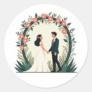 Autocollant de romance de mariée et de marié