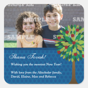 Autocollant de Rosh Hashanah de pommier