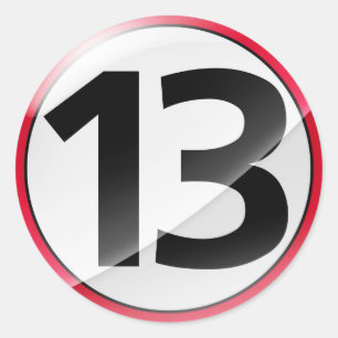 Autocollant de rouge du numéro 13