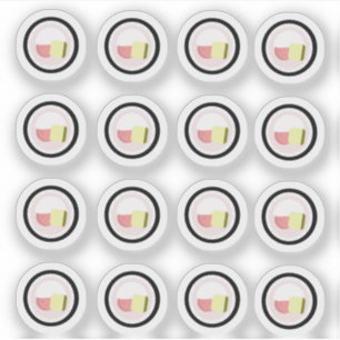Autocollant de rouleau de sushi au saumon et froma