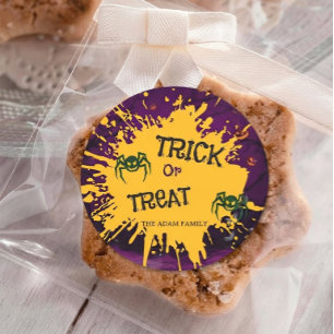 Autocollant de sac de friandises Halloween Trick o