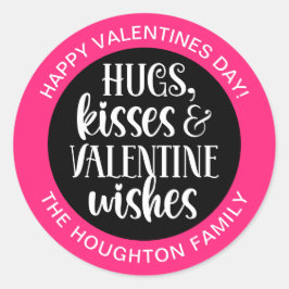 Autocollant de Saint-Valentin rose chaud personnal