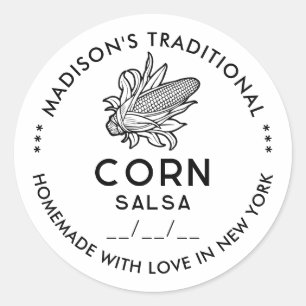 Autocollant de salsa de maïs moderne avec symbole 