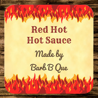 Autocollant de sauce chaude BBQ Retro Personnalisé