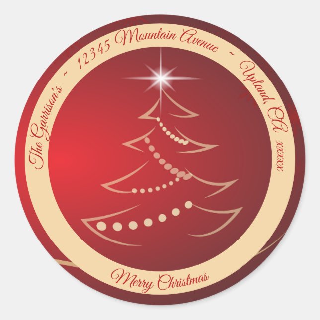Autocollant de sceau d'adresse de retour de Noël r (Devant)