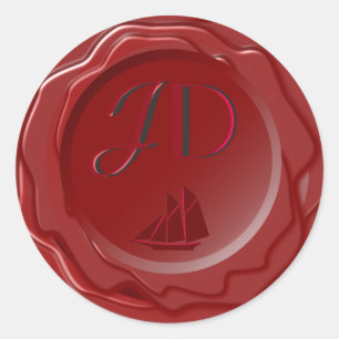 Autocollant de sceau de cire de monogramme personn