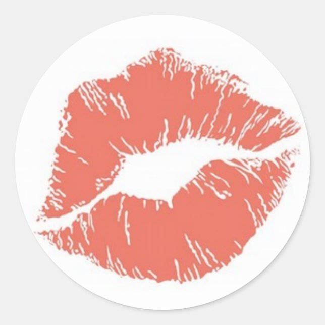 Autocollant de sceau de la carte à baiser orange (Devant)