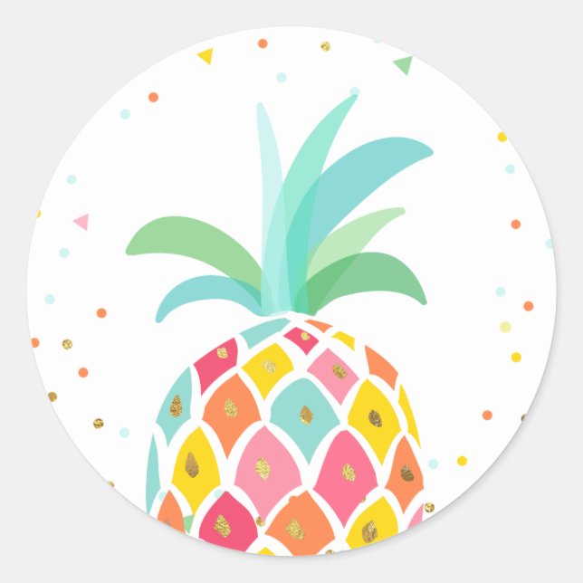 Autocollant de sceau de l'enveloppe d'ananas Tropi (Devant)