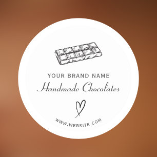 Autocollant de script de chocolat fait main modern