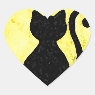 Autocollant de silhouette de chat noir