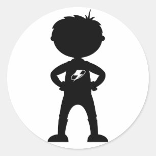 Autocollant de silhouette de super héros d'enfant