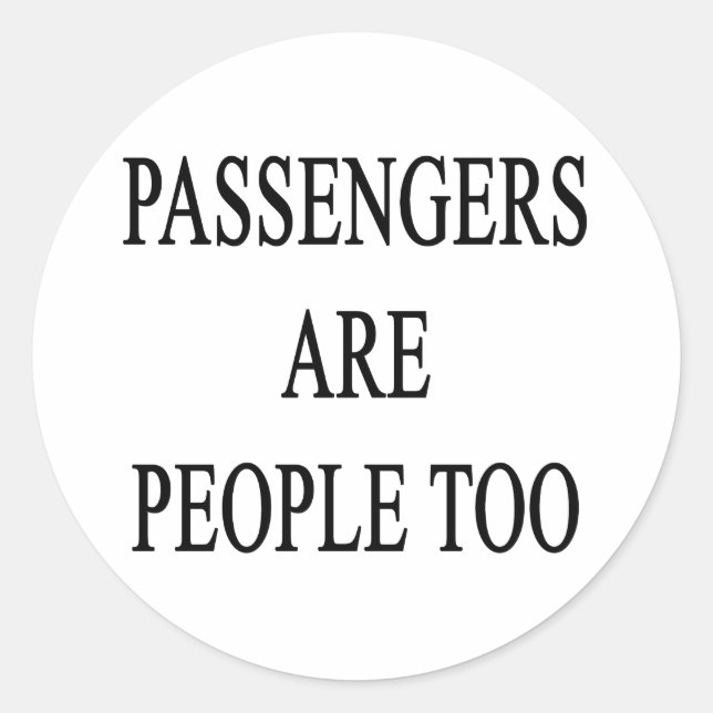 Autocollant de slogan de voyage Les passagers sont (Devant)