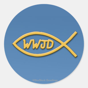 Autocollant de symbole de poissons de WWJD