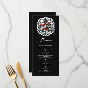 Autocollant de tatouage de cœur d'amour vrai Menu 