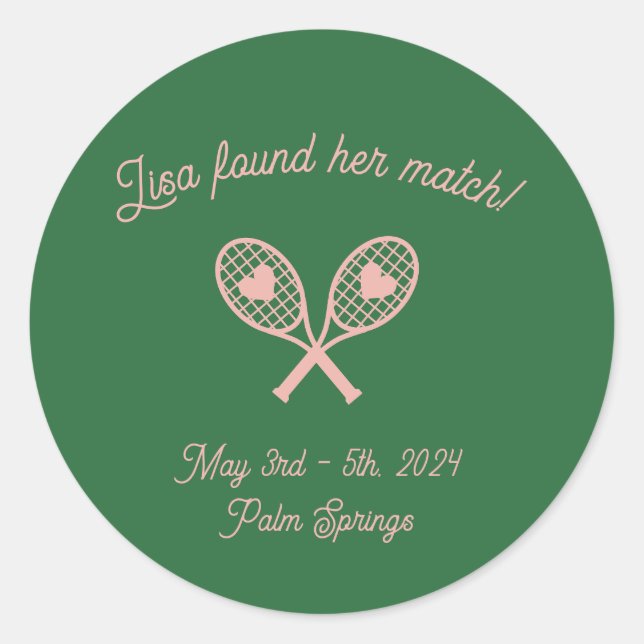 Autocollant de tennis de Bachelorette (Devant)