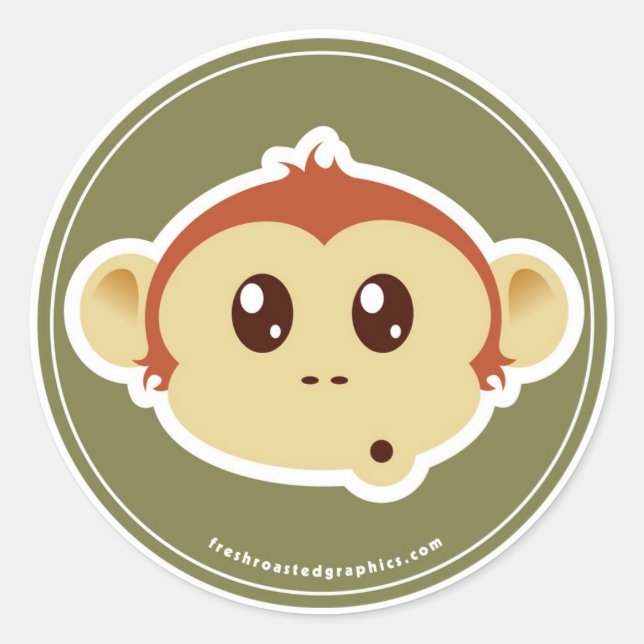 Autocollant de tête de singe (Devant)