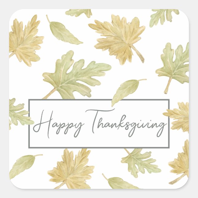 Autocollant de Thanksgiving – Feuilles d'automne à (Devant)