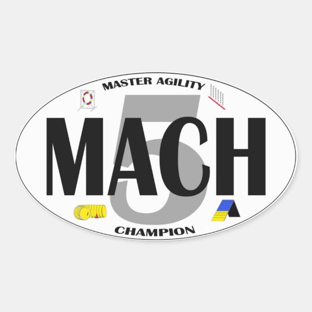 Autocollant de titre d'agilité de chien MACH 5 (Devant)