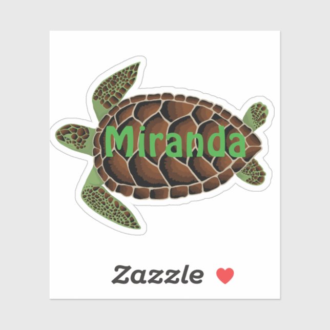 Autocollant de tortue personnalisé (Feuille)