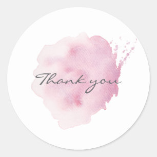 Autocollant de trait de pinceau aquarelle rose