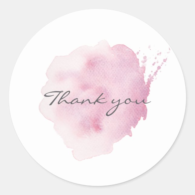 Autocollant de trait de pinceau aquarelle rose (Devant)