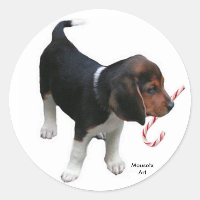 Autocollant de vacances beagle (Devant)