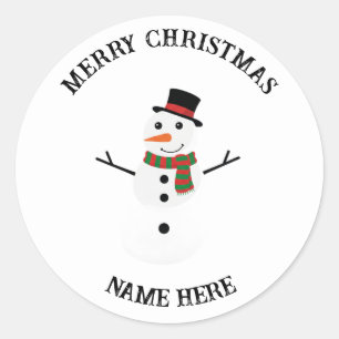 Autocollant de vacances Bonhomme de neige Cadeau
