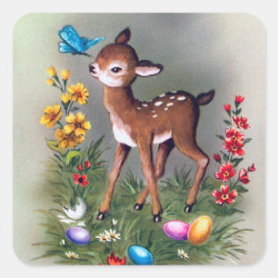 Autocollant de vacances Retro vintage de Pâques