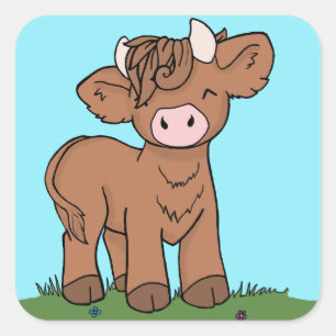Autocollant de vache à haute altitude