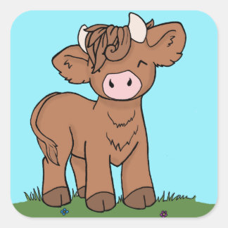 Autocollant de vache à haute altitude